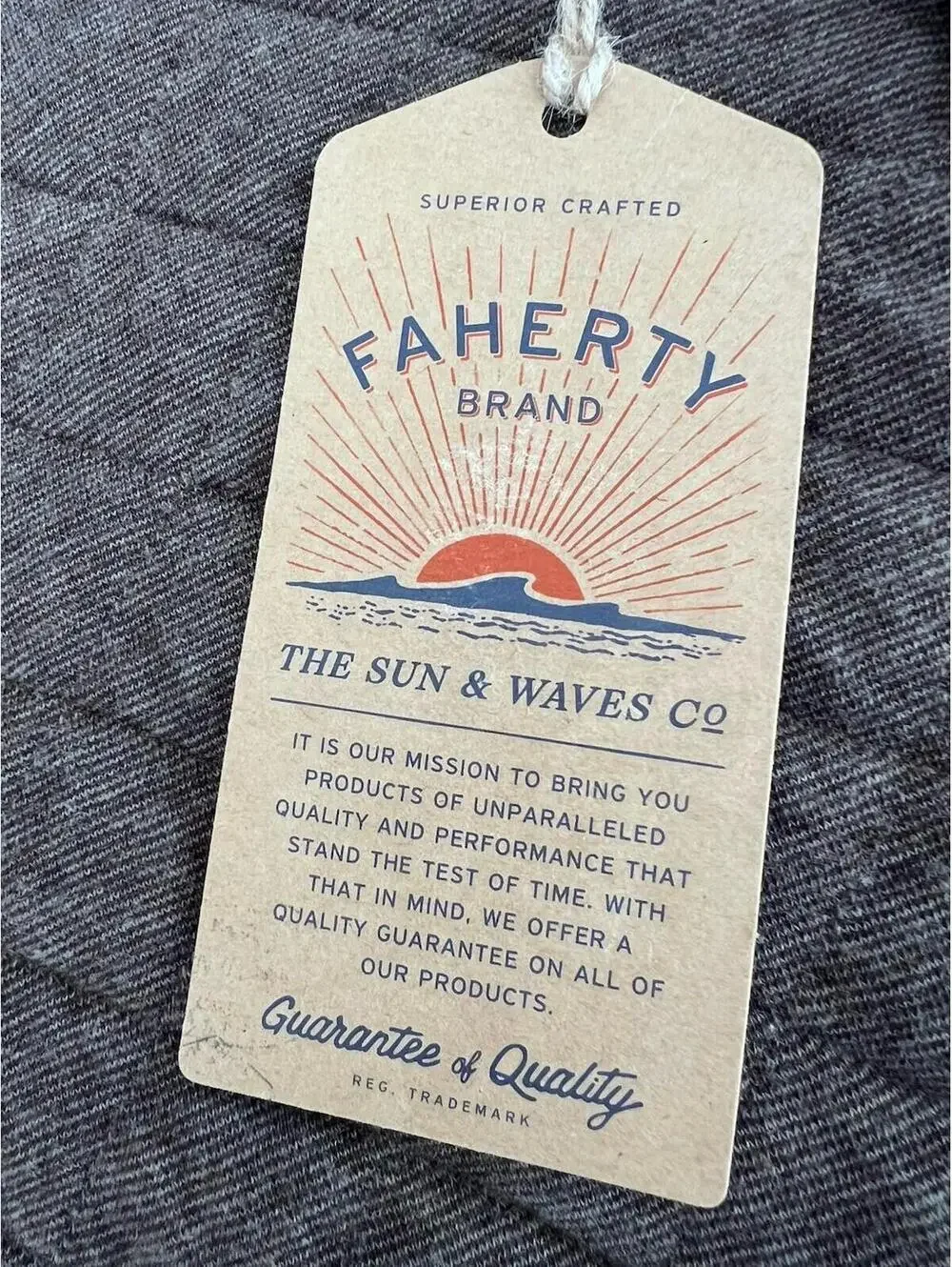 $188 Faherty Sweater Men's Large Epic Quilted Fleece Snap Button Pullover NWT